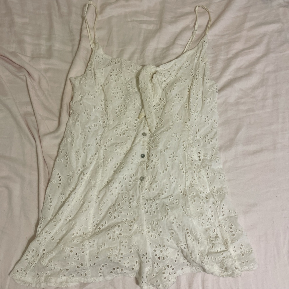 urban outfitters white eyelet romper